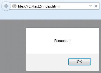 a web page showing an alert dialog