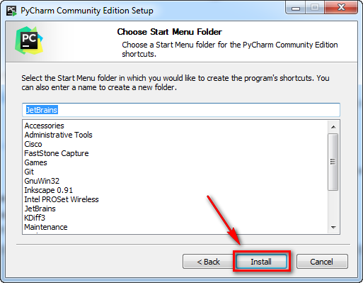 JetBrains Start Menu addition dialog